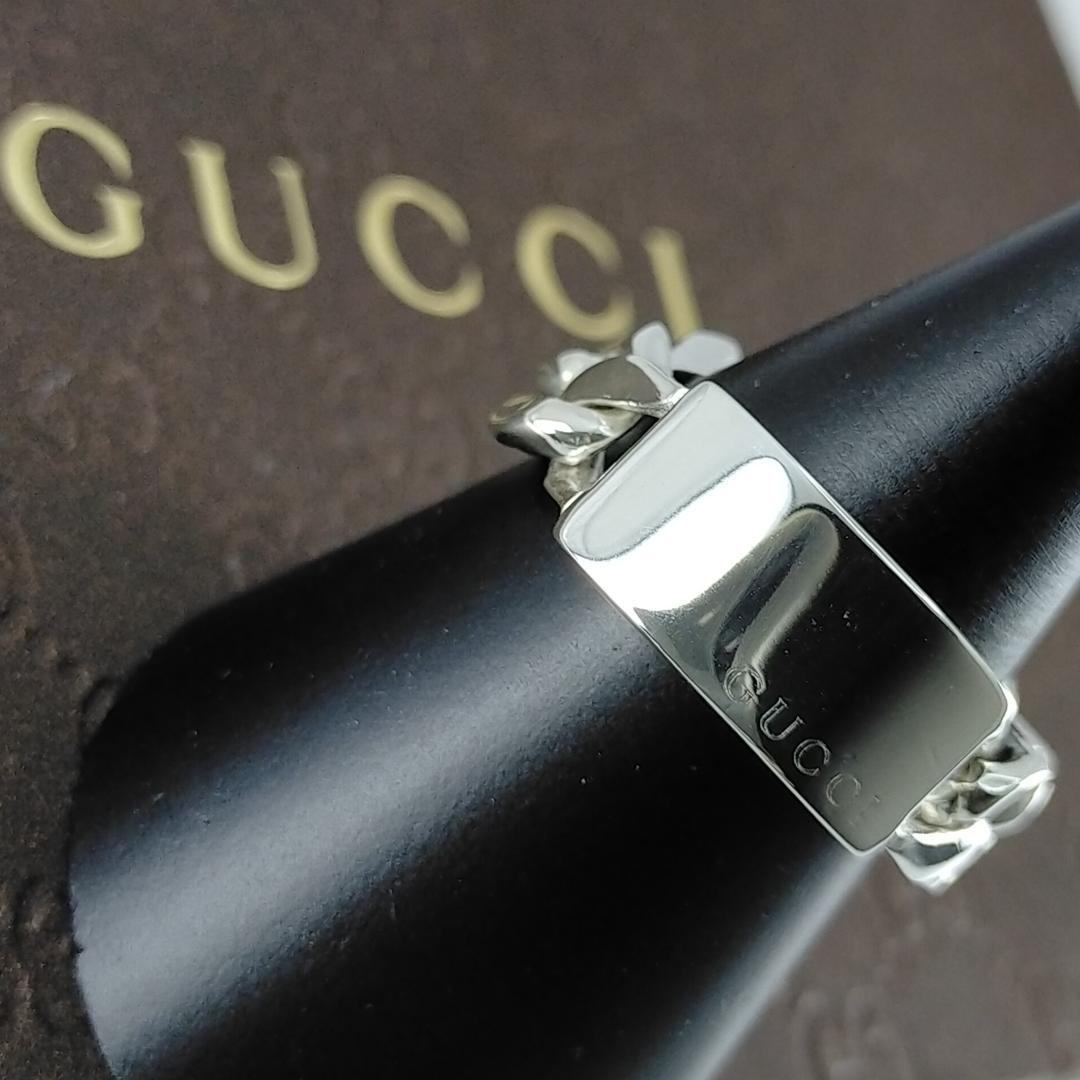 ◆SALE◆【GUCCI】プレート　喜平　チェーン　リング　１７号　1875