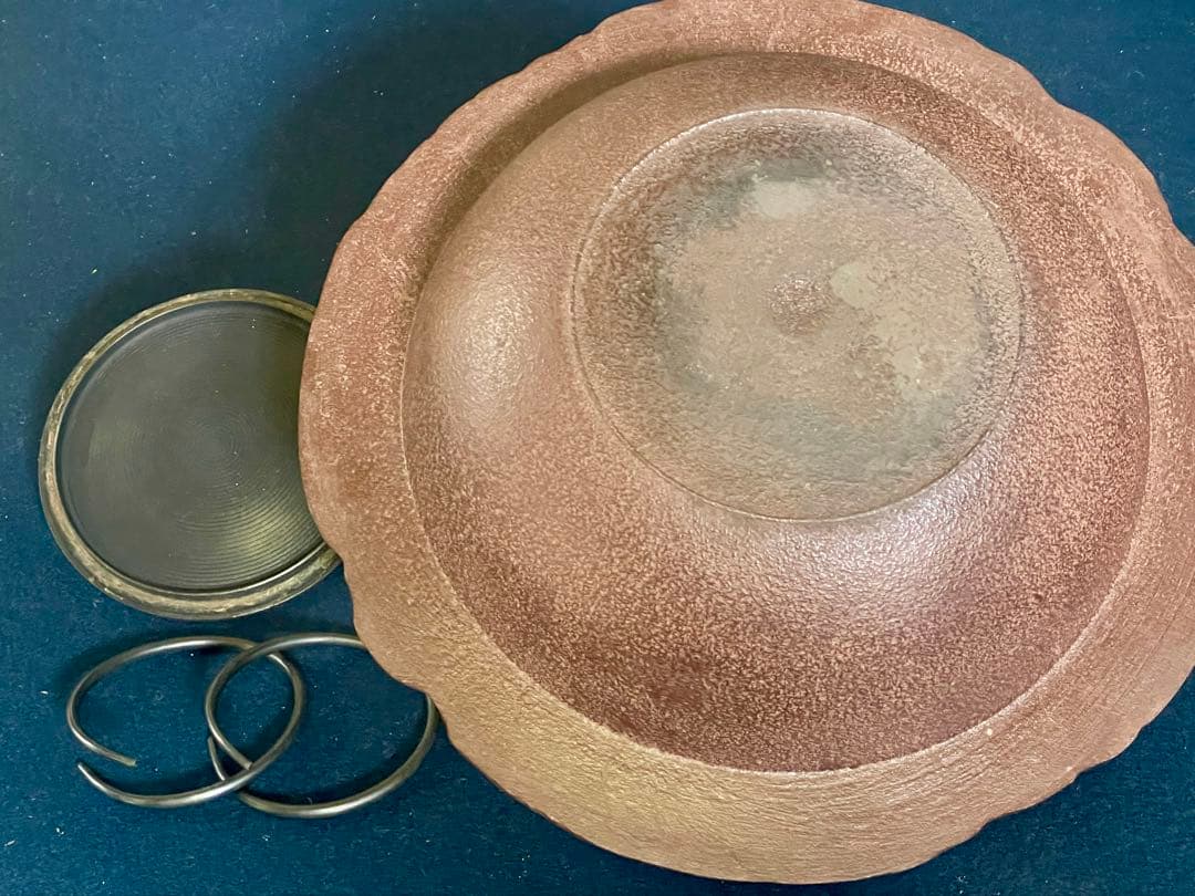 割引❣️【未使用 美品】「母」遠山霰地紋 透木釜 浄清 釜鐶 透木 (18F①)