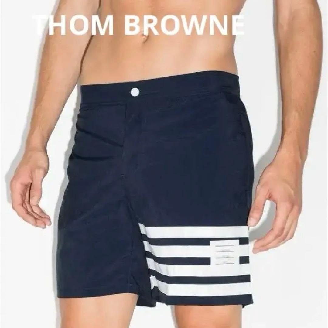 THOM BROWNE 4BARソリッドスイムショーツ サイズ3