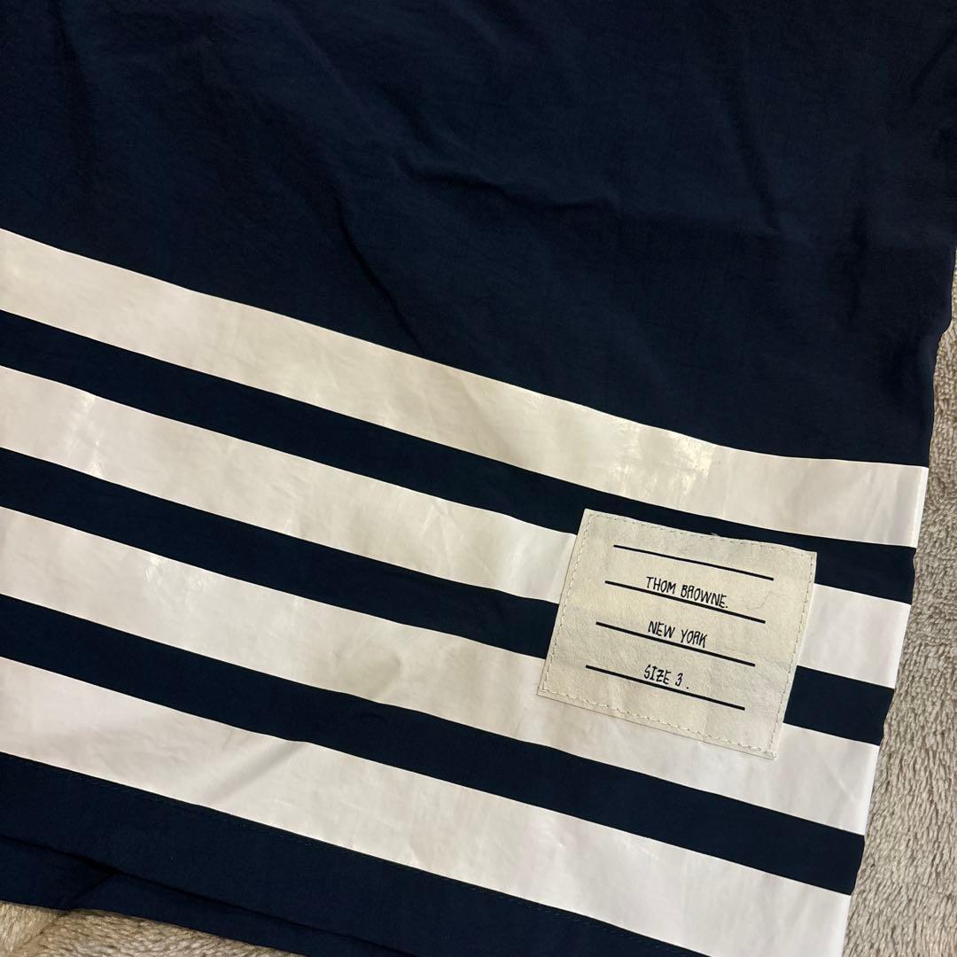 THOM BROWNE 4BARソリッドスイムショーツ サイズ3