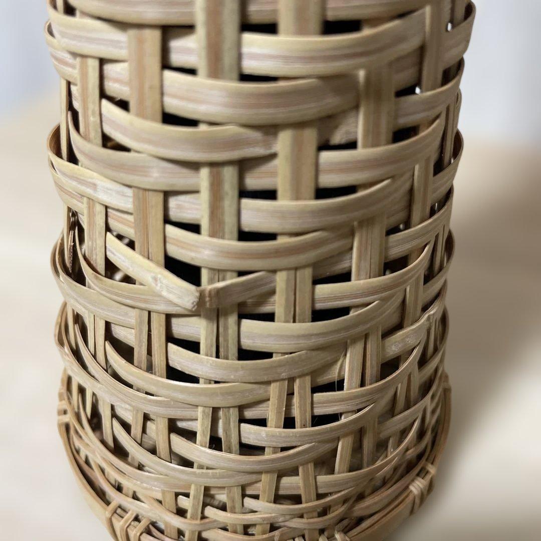 竹製細長い筒型花器花入杵籠円能斉好茶道具茶道古物花器一輪挿し. 竹宝斋Ln234