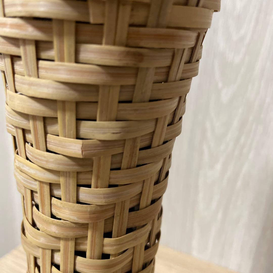 竹製細長い筒型花器花入杵籠円能斉好茶道具茶道古物花器一輪挿し. 竹宝斋Ln234