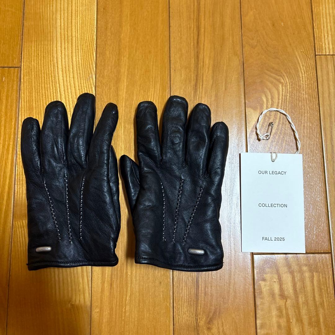 OUR LEGACY HIS GLOVES ブラックレザー手袋