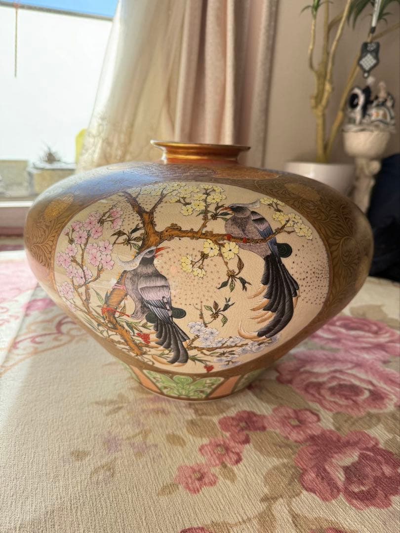 美術品 陶器 鳥と鶏の絵柄