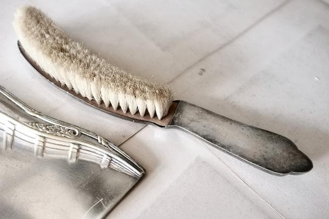 1900s フランス アールデコ 銀の蔦葉とダストパン＆ブラシ アンティーク