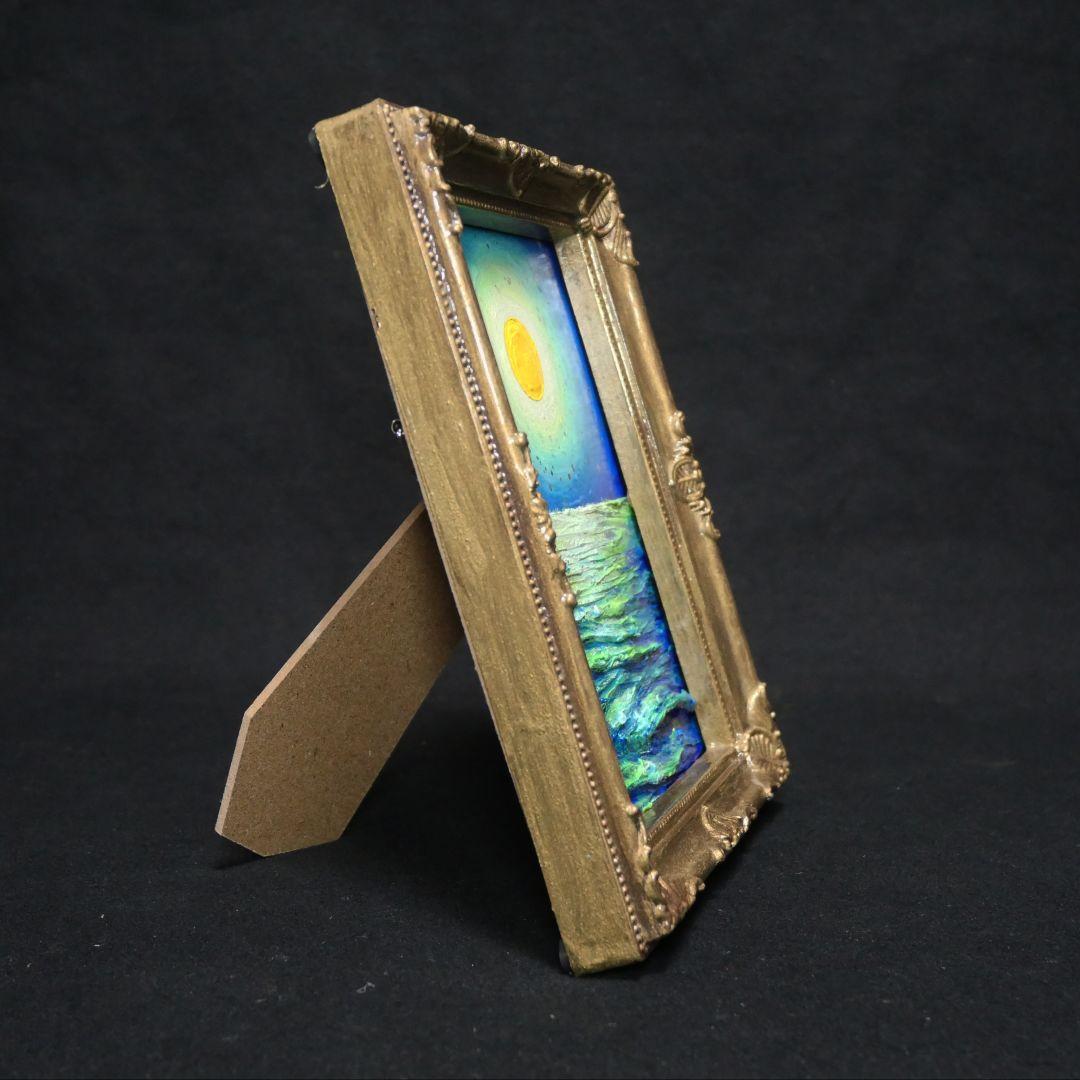 油絵 油彩 油彩画 絵 絵画 ミニ絵画【月の海】