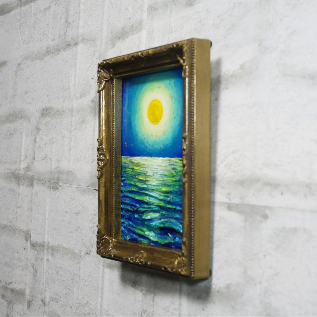 油絵 油彩 油彩画 絵 絵画 ミニ絵画【月の海】