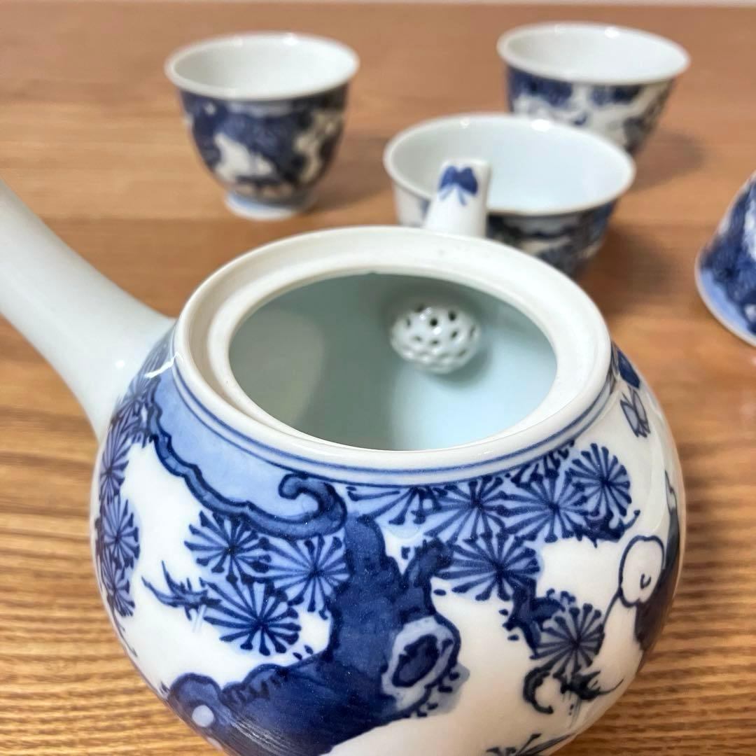 平安京泉 清水焼 染付 煎茶器揃 茶器揃