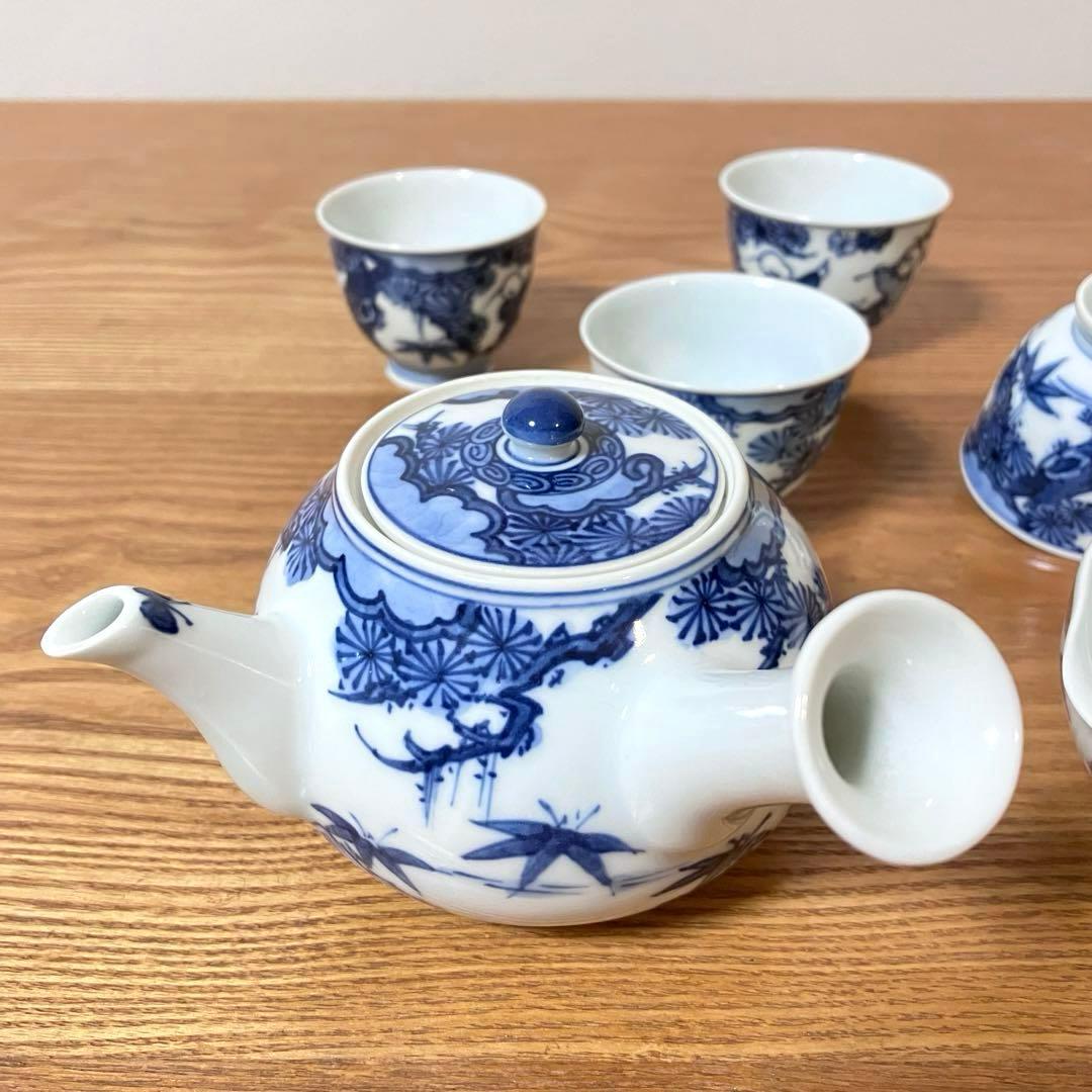 平安京泉 清水焼 染付 煎茶器揃 茶器揃