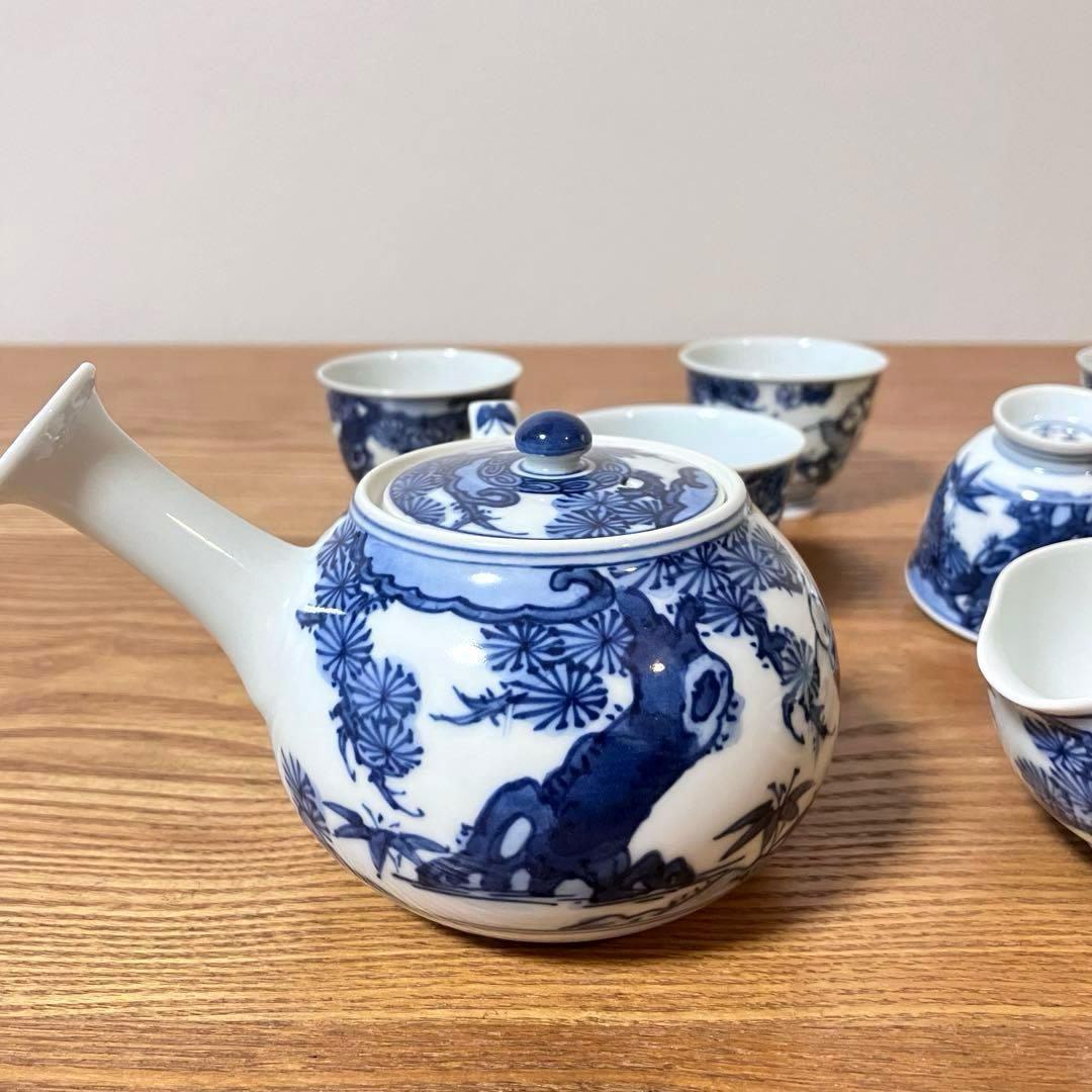 平安京泉 清水焼 染付 煎茶器揃 茶器揃