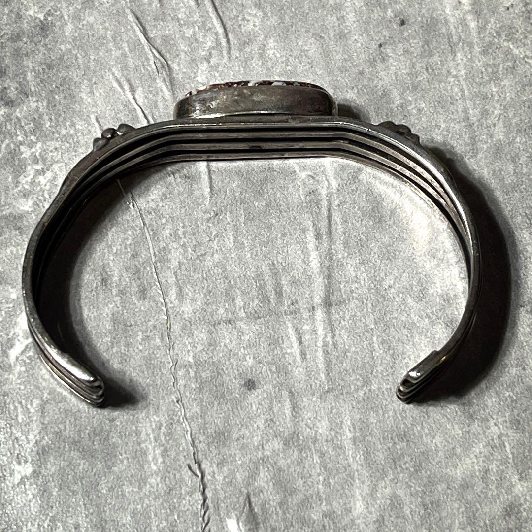 激渋　シルバー 925 ホワイトバッファロー　バングル　インディアン　1点物
