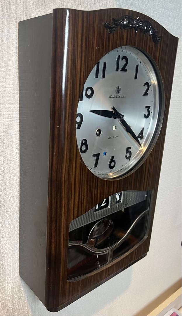 AICHI愛知30DAY振り子時計ゼンマイ掛け時計柱時計ボンボン時計カリンダ付き