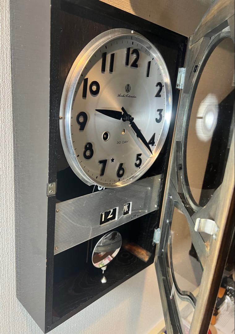 AICHI愛知30DAY振り子時計ゼンマイ掛け時計柱時計ボンボン時計カリンダ付き