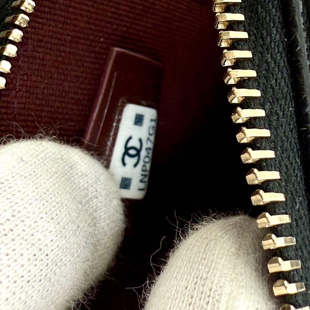 新品 CHANEL ジップ カード ケース キャビアスキン ブラック 黒