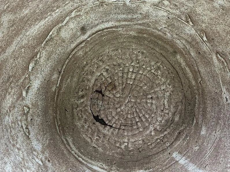 釉薬の美しい水瓶 古い唐津の焼き甕 古民具 和庭園 高さ38cm