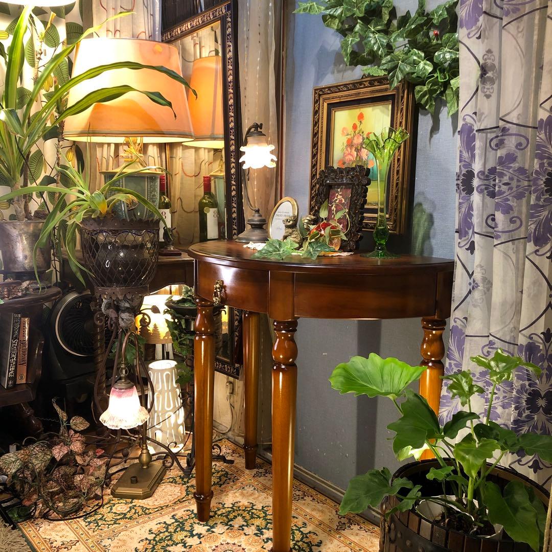 MMsale ヴィンテージ ハーフラウンドアクセントコンソールキャビネット