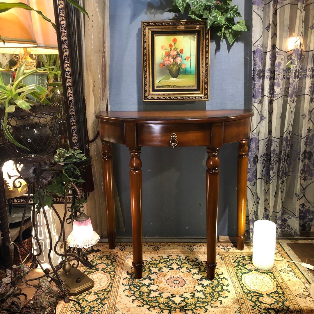 MMsale ヴィンテージ ハーフラウンドアクセントコンソールキャビネット