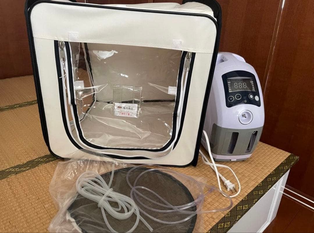 ペット用酸素室、酸素濃縮器のセット