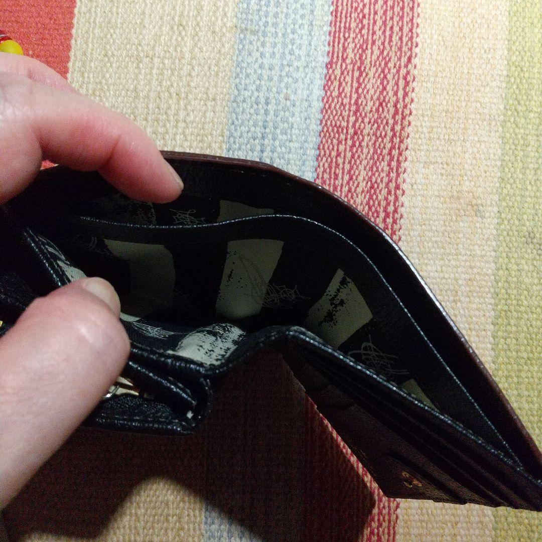 【美品】ヴィヴィアンウエストウッド　財布　3つ折財布　オーブ　ブラック　レザー