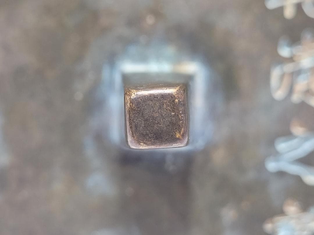 銅製 銅柱鈕「乾清之寶」銘 印章 明清時代 幅約11.3cm