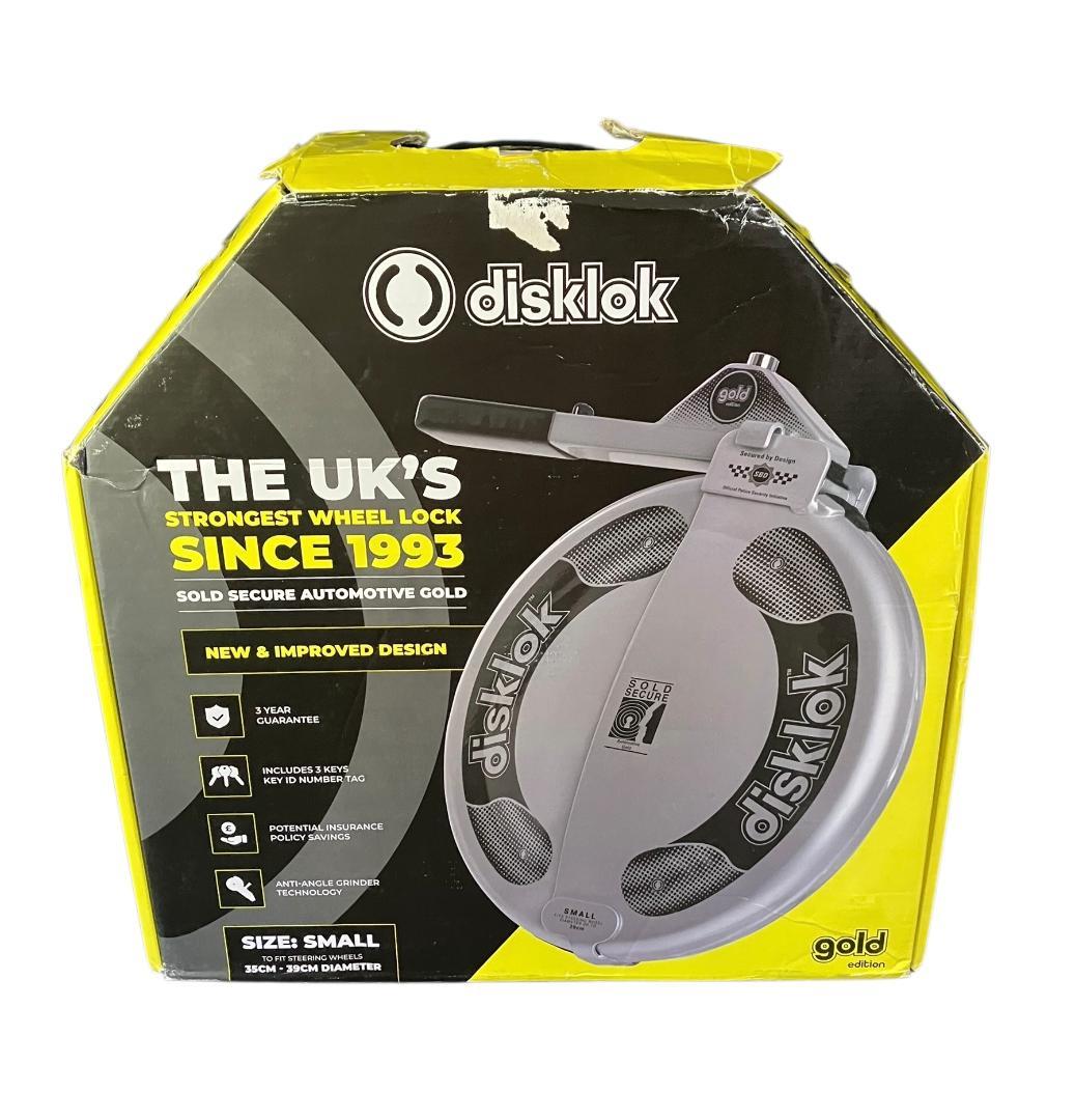 【外箱に破れあり】未使用品 英国純正品 disklok Sサイズ ハンドルロック