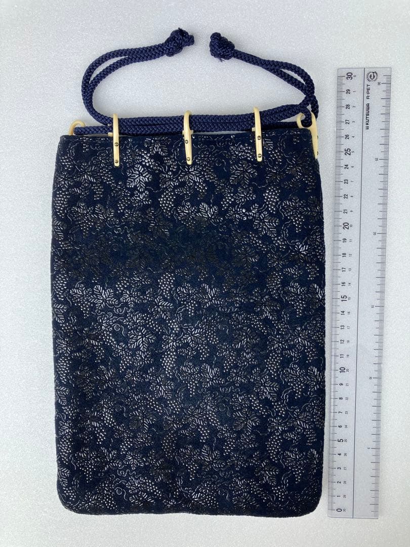 印傳屋　印伝ぶどう柄　合切袋　巾着
