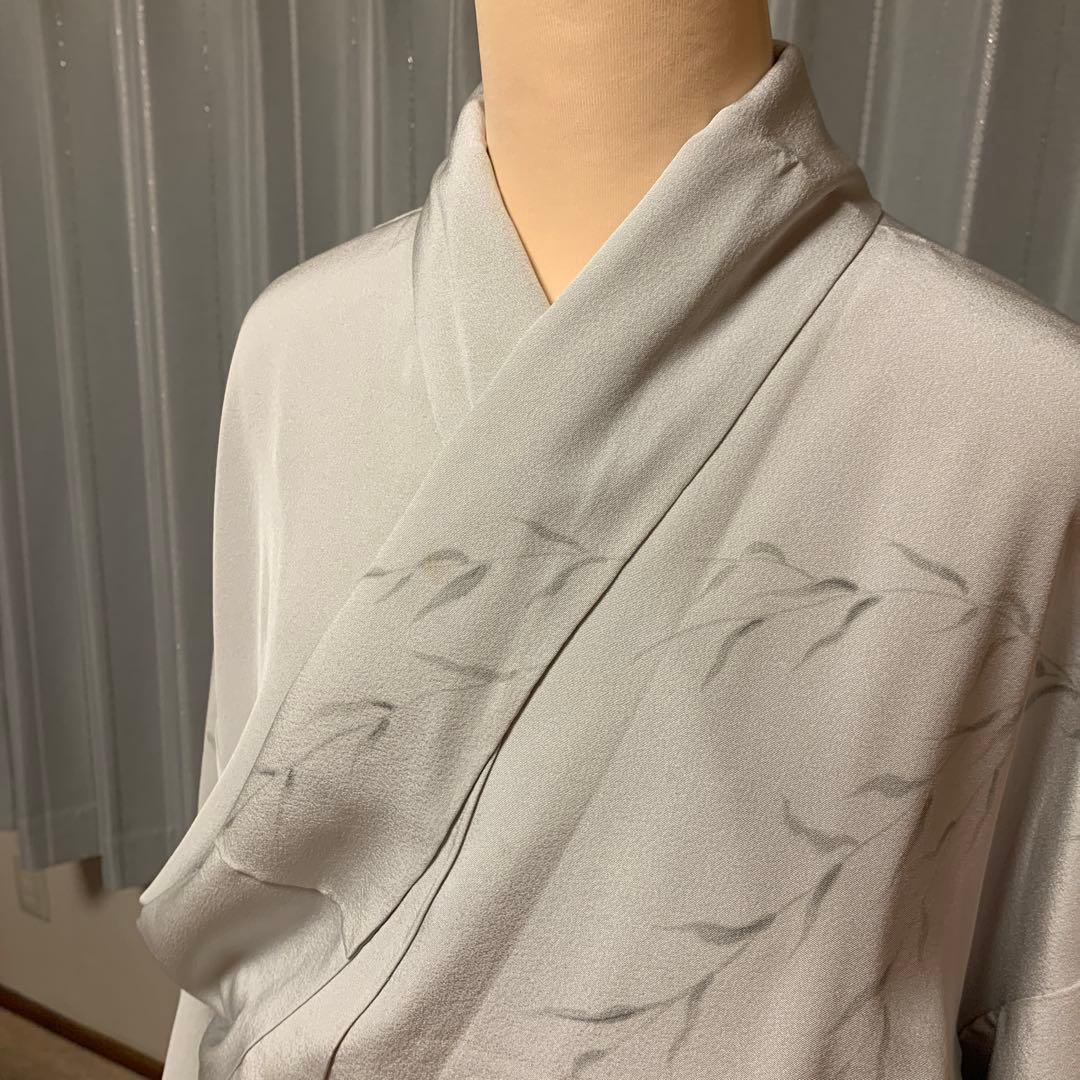 ch様極美品★奄美大島紬★泥染訪問着 ☆鴛鴦グレー入学式セレモニー