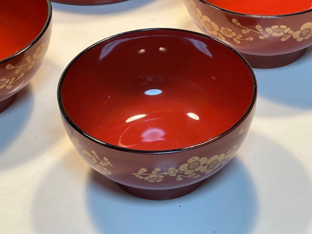 漆器セット 花柄 5つの小鉢と大鉢　新品未使用