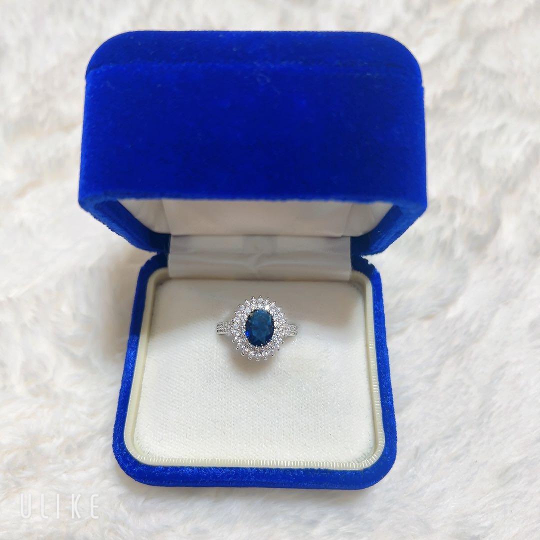 スリランカ産ブルーサファイアのシルバーリング　9号