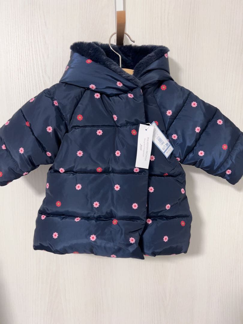 【新品】jacadi 花柄　中綿コート　36m