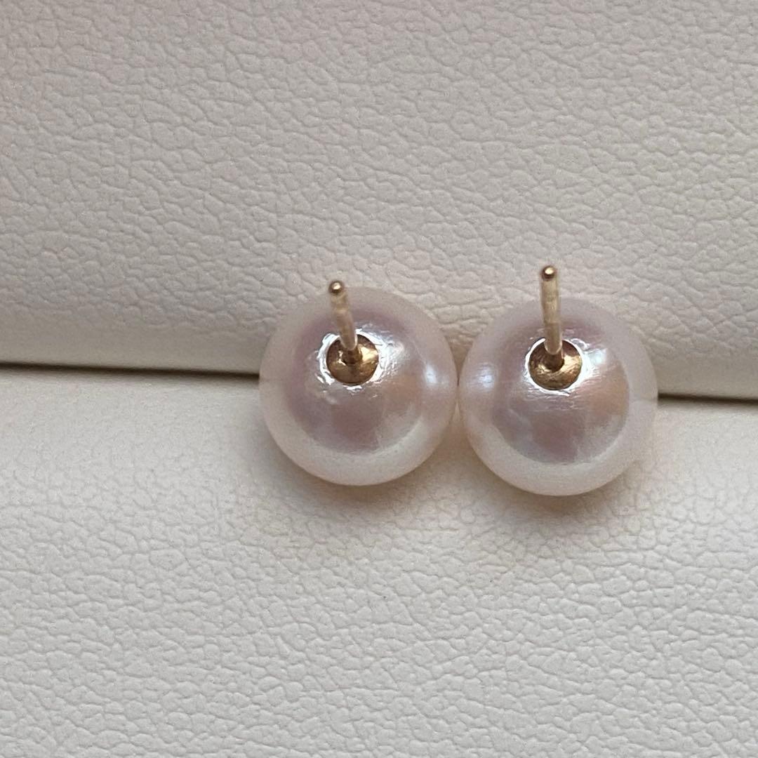 1942美品❣️花珠から天女級のテリ❣️K18❣️あこや真珠7.5-8mm ピアス