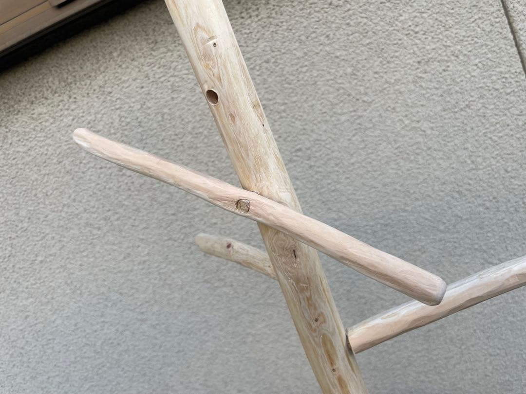 国産ヒノキ　鳥用止まり木　スタンド　アスレチック　約113センチ