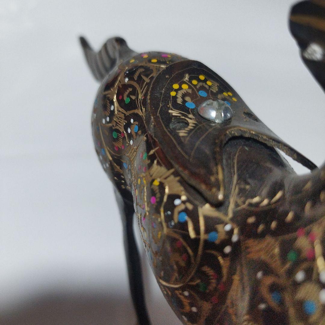 アンテーク　装飾的な金属製馬の彫刻