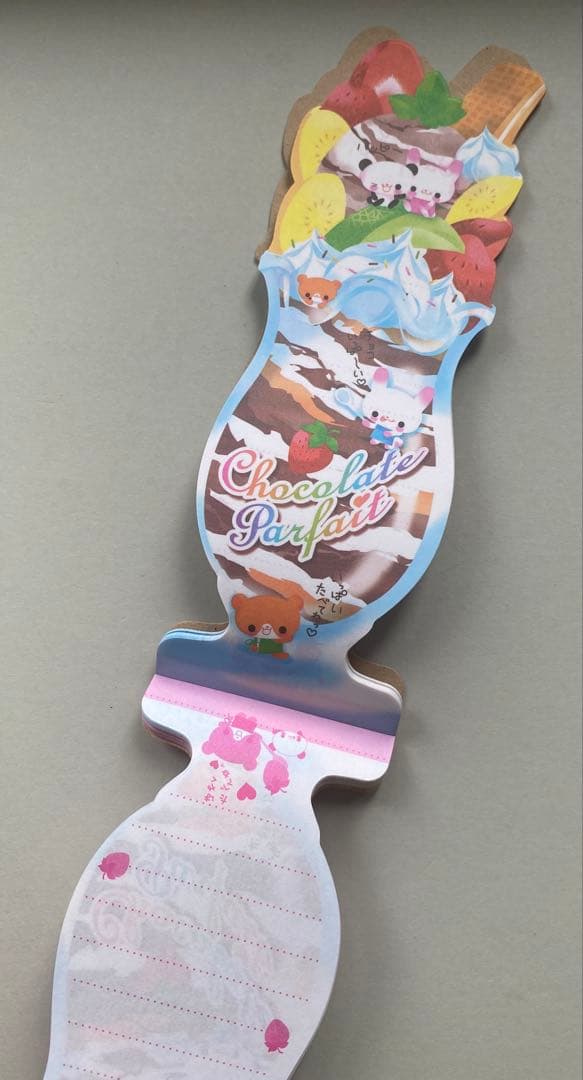 フルーツパフェ　ダイカット　メモ　メモ帳　カミオジャパン　平成レトロ　パンダ