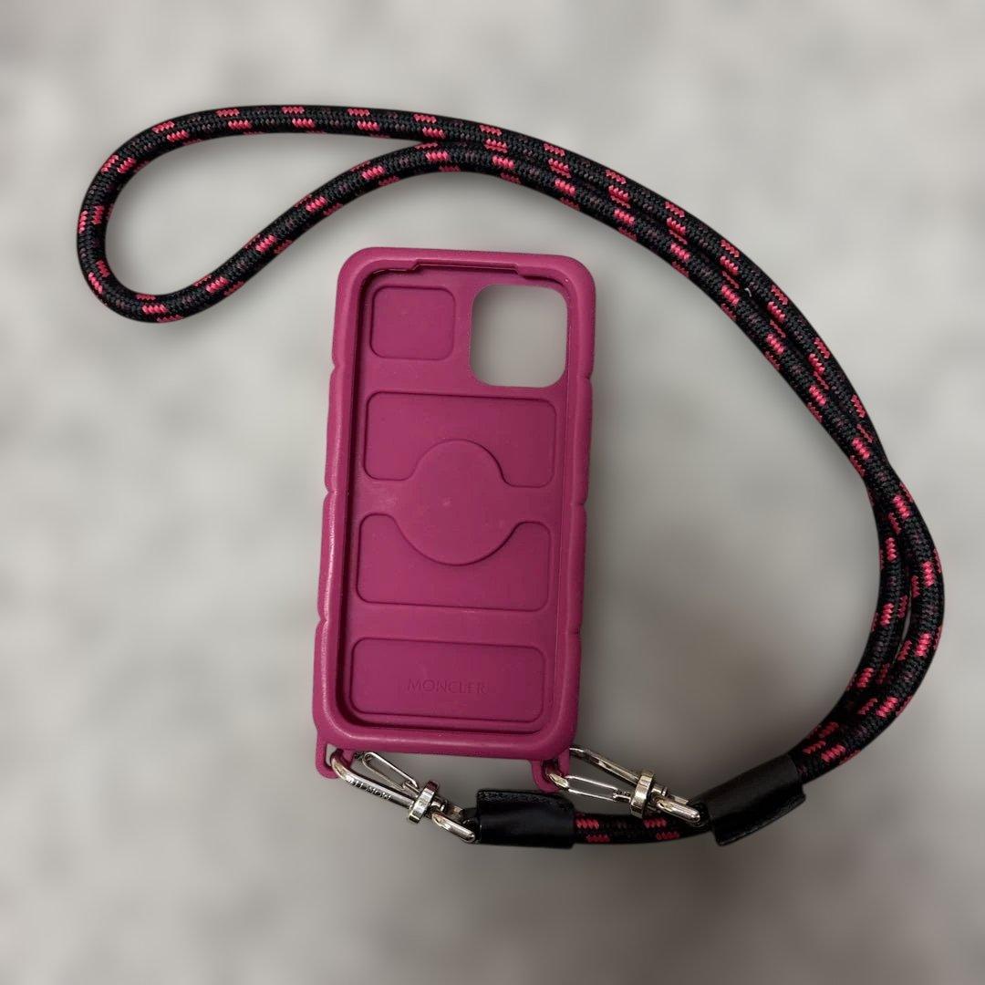 ピンク シリコン iPhoneケース ストラップ付き