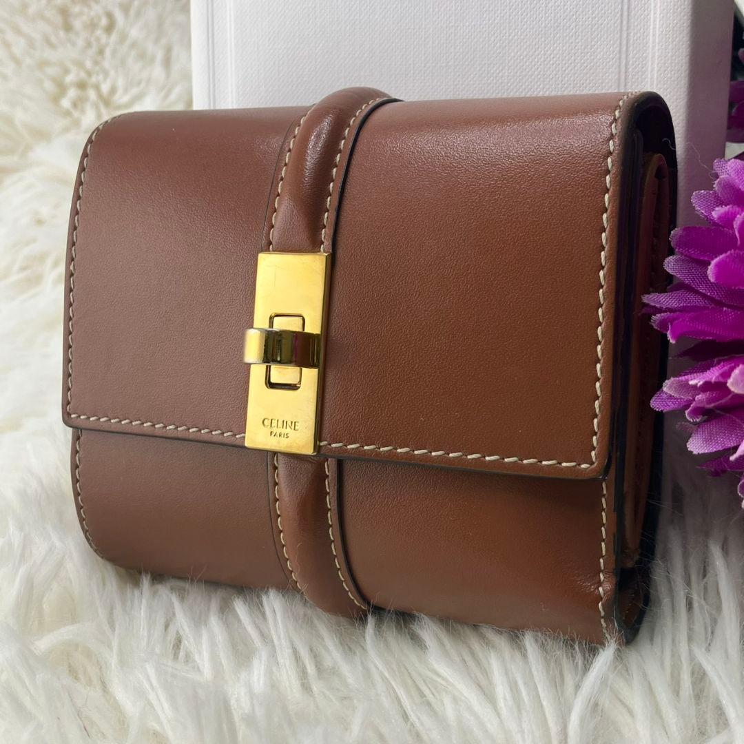極美品✨CELINE セーズ 16 コンパクトウォレット 三つ折り財布 レザー