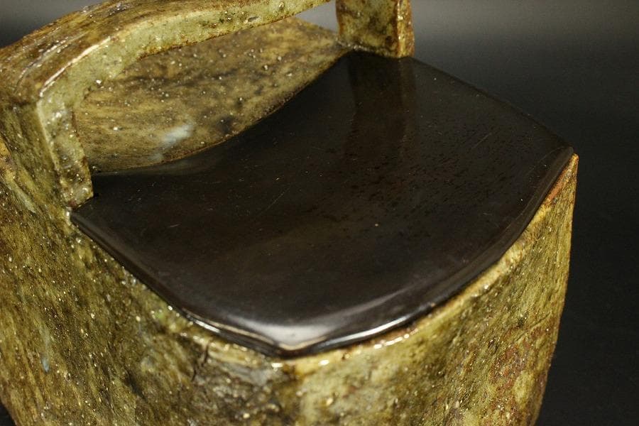 茶道具 古唐津 手付 水指(ZE568)