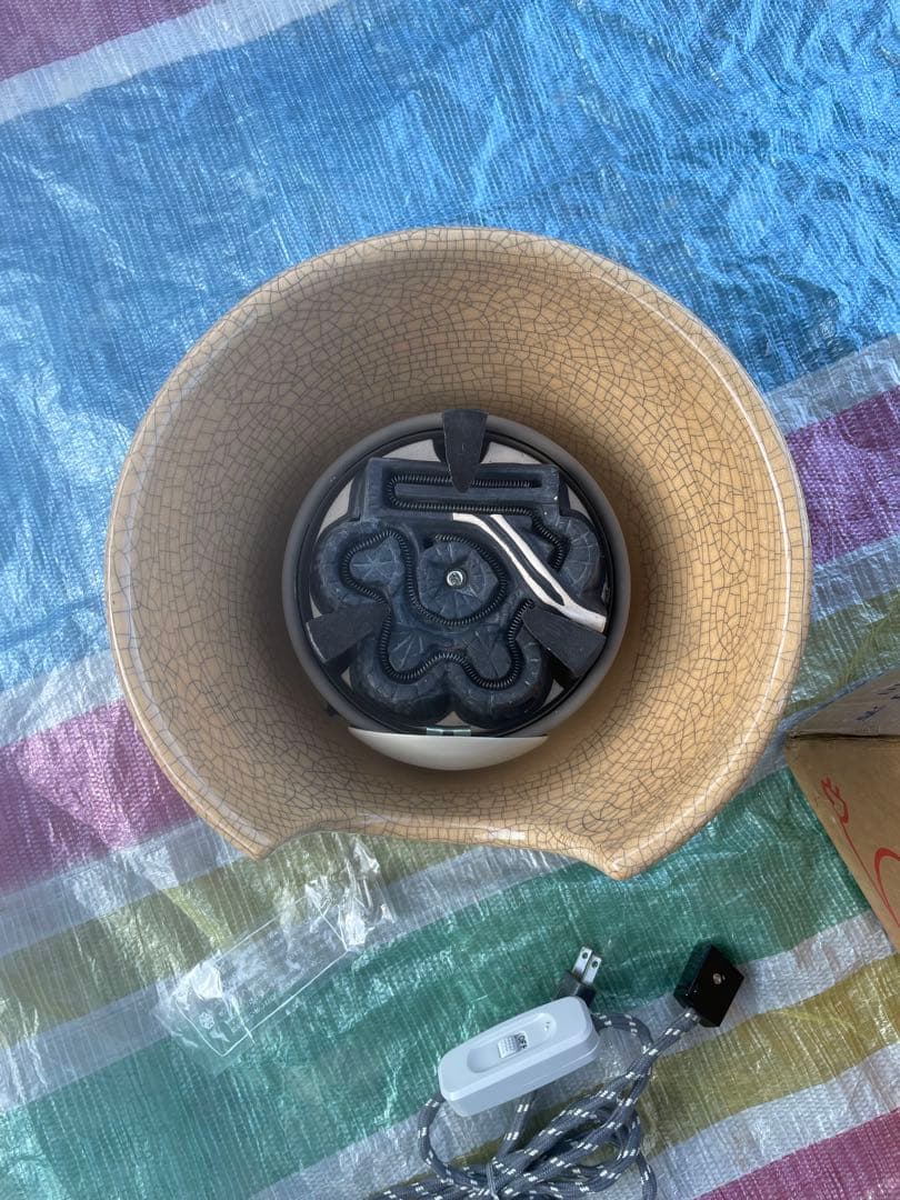 ￼茶道具 野々田式 風炉型電熱器 ヒーター さつま琵琶色A元箱