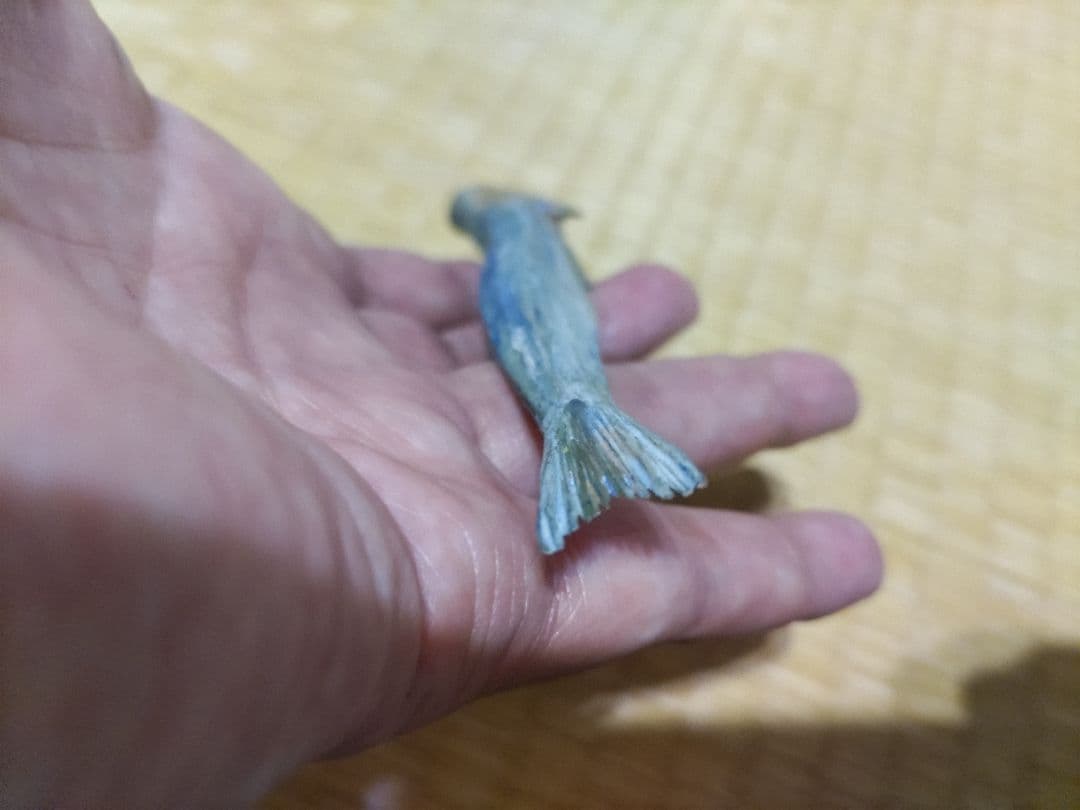 富永朝堂 木彫　干魚　見事な目刺鰯です！