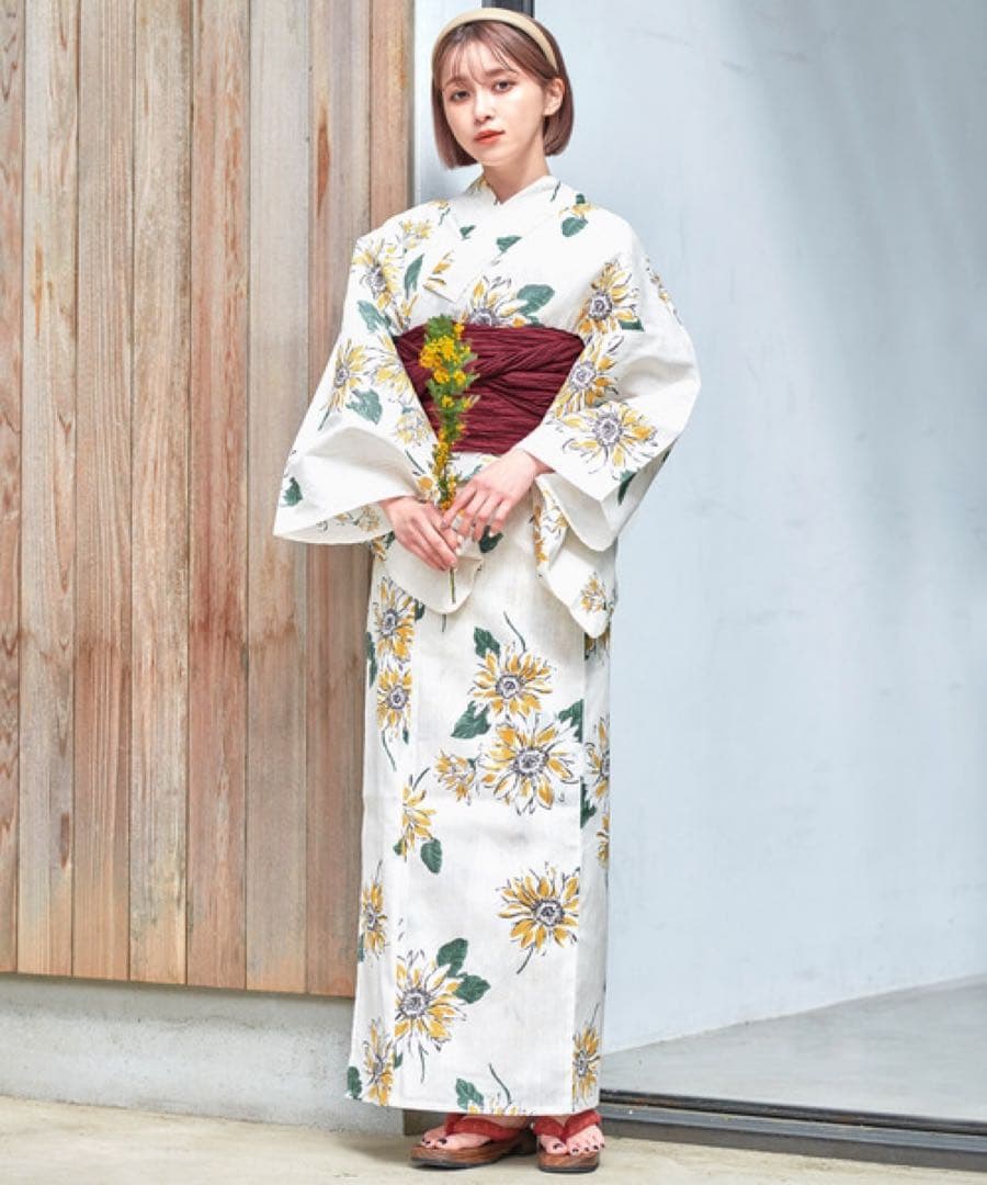 Ditaディータはんなりオトナ浴衣4点セット夏色の向日葵しらべ 値下げアリ