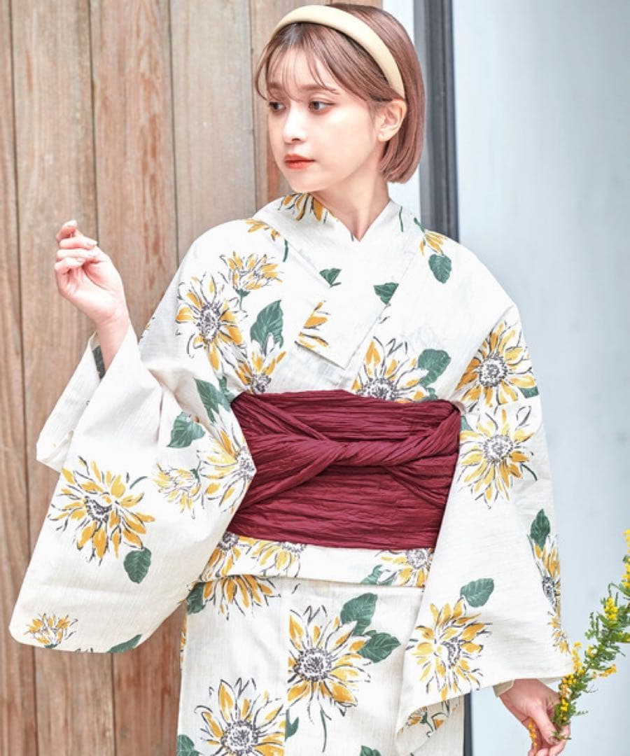 Ditaディータはんなりオトナ浴衣4点セット夏色の向日葵しらべ 値下げアリ