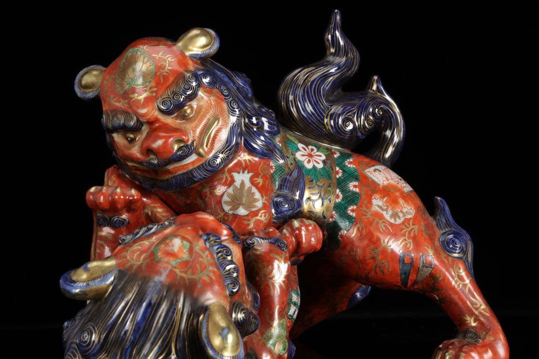 絡み獅子 戯れ獅子 狂い獅子 獅子 置物 縁起物 厄除 魔除 古美術 骨董品