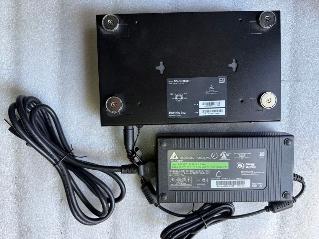 BUFFALO バッファロー BS-GS2008P PoE給電スイッチングハブ