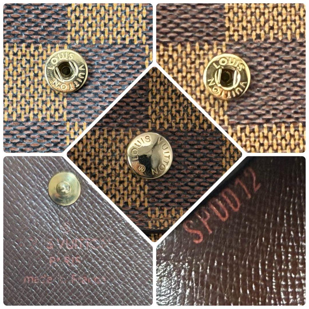 良品 ルイヴィトン ダミエ エベヌ ポルトモネ ビエ カルトクレディ 財布 W