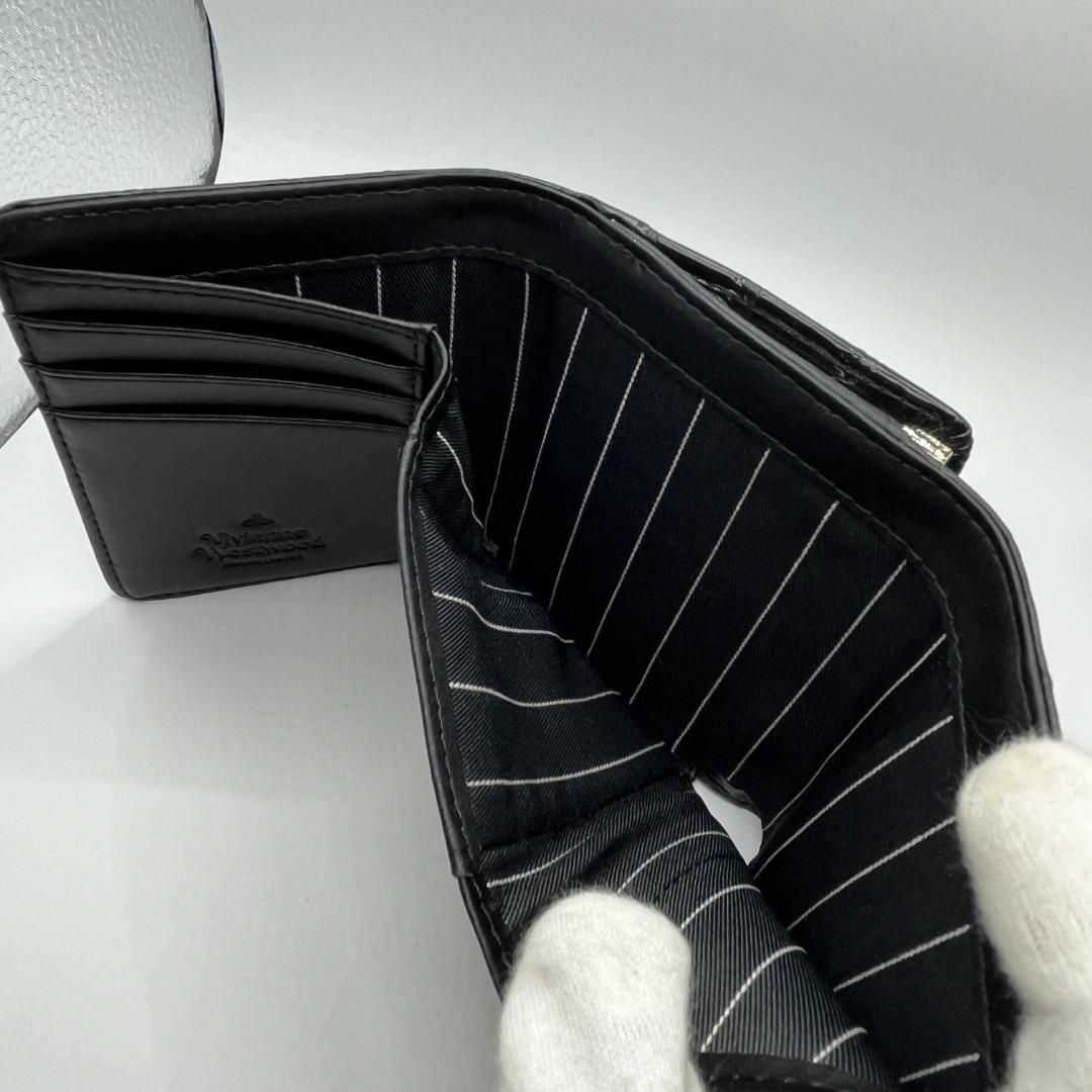 Vivienne Westwood 特価 未使用 がま口 折財布 黒 ウロコ柄