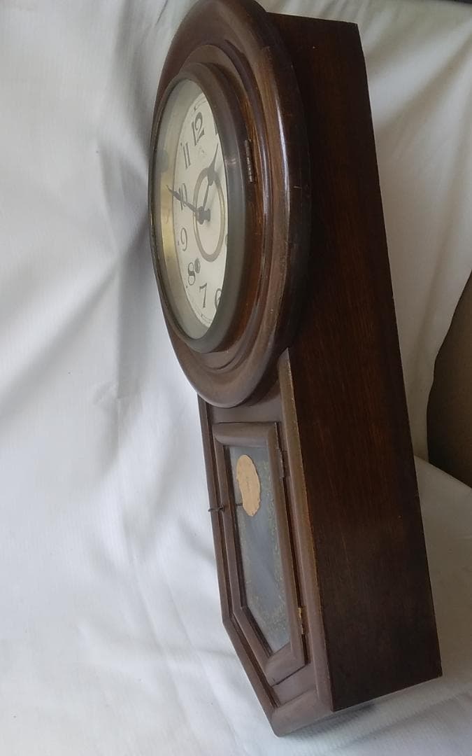 レトロな振り子掛けボンボン柱時計 稼働中 アンティーク ヴィンテージ