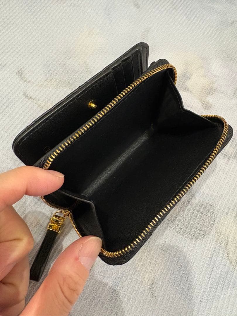 Dior ブラック レザー 二つ折り財布