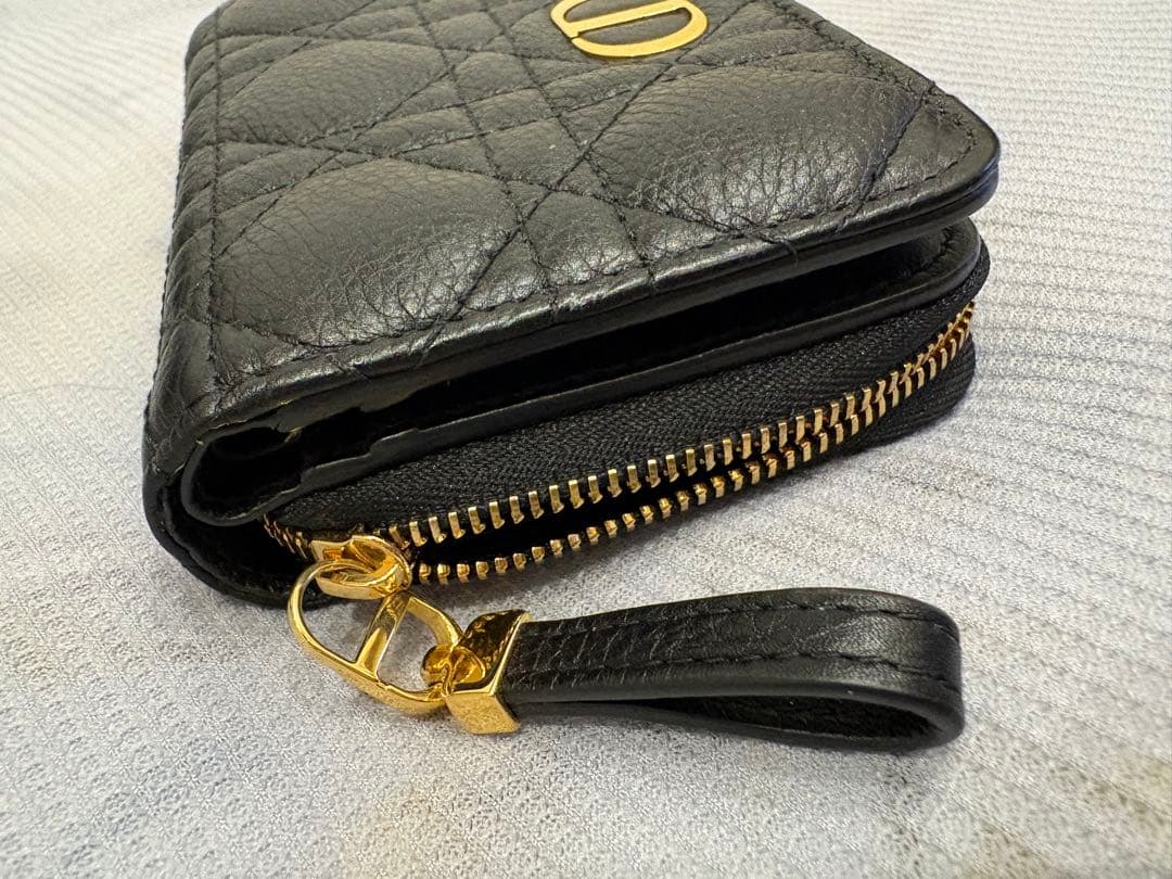 Dior ブラック レザー 二つ折り財布