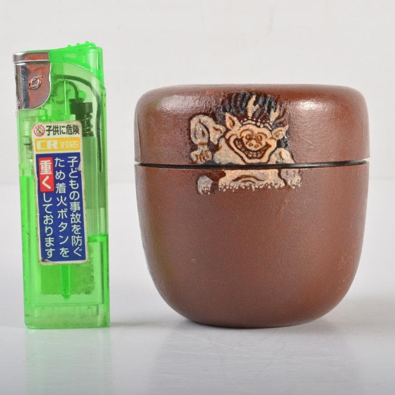 茶道具　竹器師　黒田宗博作　巴蒔絵　竹中棗　紫野　上田義山極め箱　V　6343