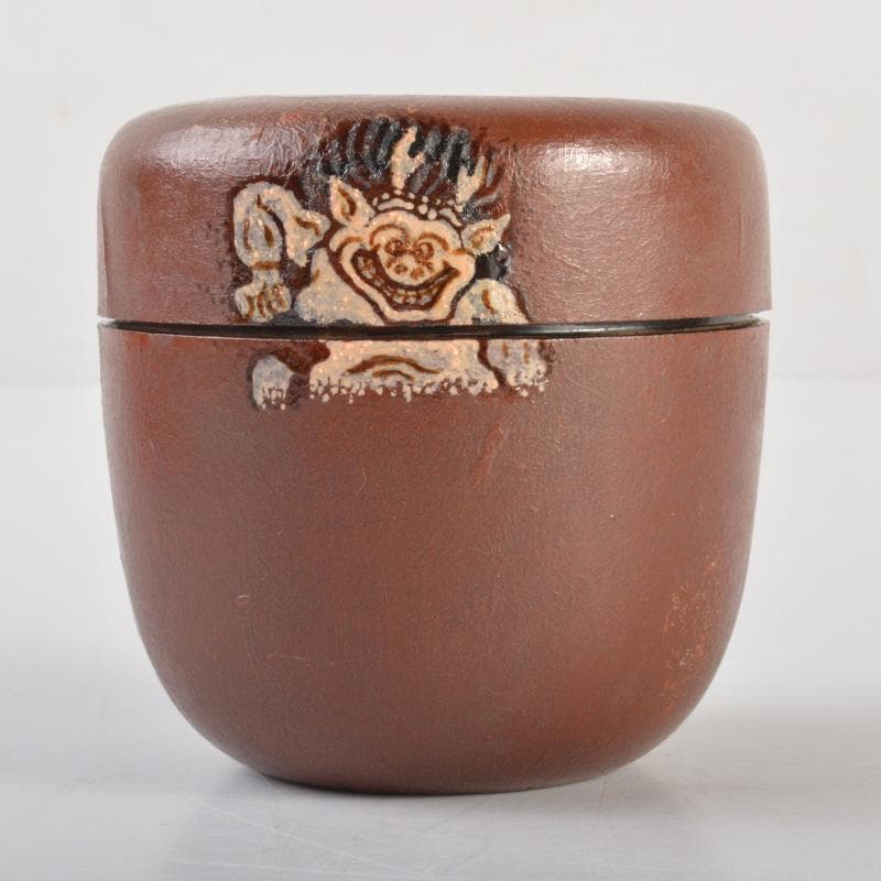 茶道具　竹器師　黒田宗博作　巴蒔絵　竹中棗　紫野　上田義山極め箱　V　6343